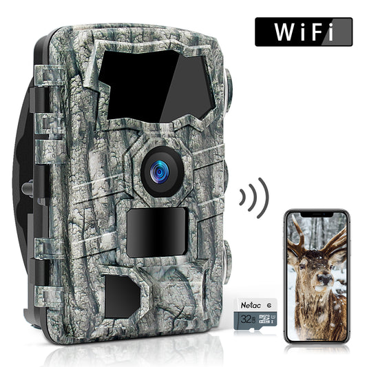ZIMOCE Trail Camera 16MP 1080P Game Hunting Cameras with Night Vision Motion Activated Infrared Deer Cam for Wildlife Scouting Farm Monitoring w/32GB Card